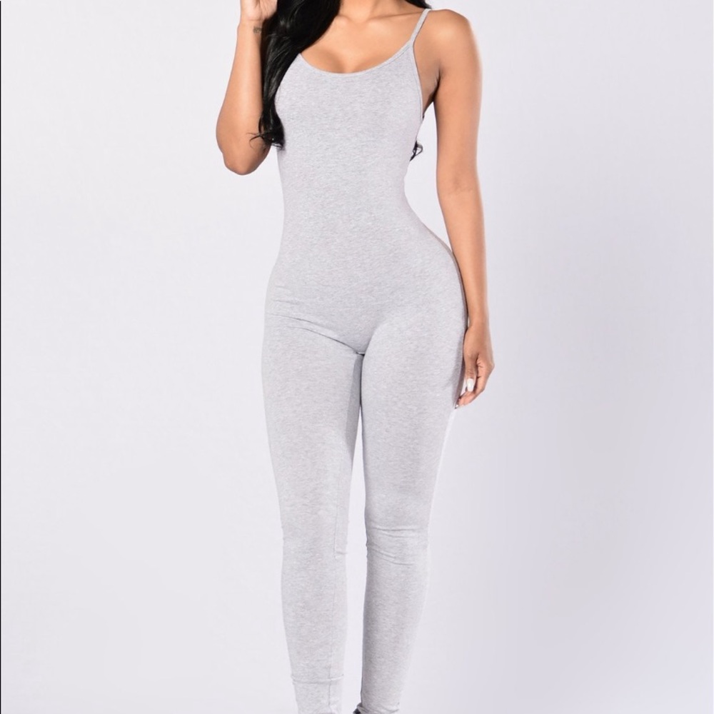 Fashion Nova “Nova Season Jumpsuit” Heather Gray